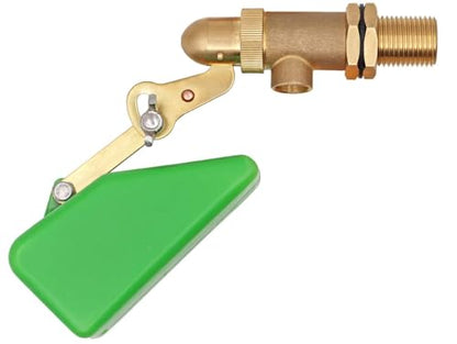 2 pack of 1/2 Inch Brass Valve with Plastic Float Water Float Valve with Adjustable Arm Automatic Fill Float Ball Valve for Water Tank Fountains Livestock Waterer