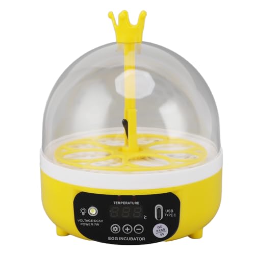 7W Egg Incubator, 4 Egg Poultry Incubator with Manual Temperature Control Egg Turner Egg Candler Egg Turning Humidity Control (Manual Turning) - size: Manual Turning