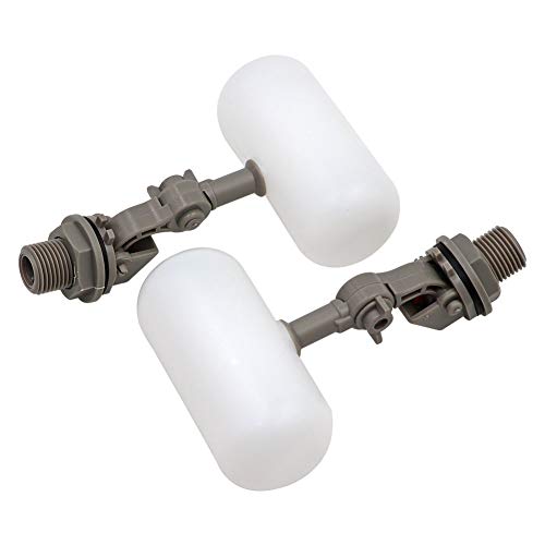2 Pcs Float Valve 1/2 or 3/4 Water Float Valve with Adjustable Arm Automatic Fill for Livestock Water Tank Fountains (1/2 Inch) - size: 1/2 Inch