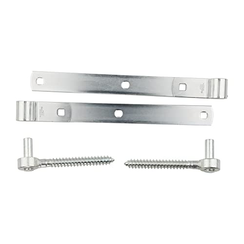 National Hardware N129-767 Heavy Duty Gate Hinges 12 in Strap Hinges with WeatherGuard Protection Zinc-Plated Steel for Barn Door Gates Fence Hardware 150 lbs Capacity - size: 12 Inch