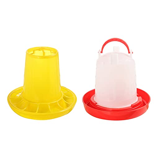 Chick Waterer And Feeder Automatic Small Poultry Water Drinkers Dispensers 1 Kg/2.2 Lbs Large Storage Capacity Baby Chick Feeder And Hanging Waterer Kit Set For Brooder No Waste Stand Small