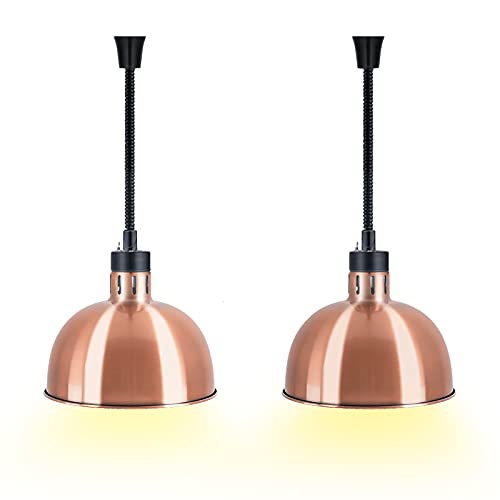 Food Heat Lamp 2 Pack Food Warmer Lamp with Bulb Food Heating Lamp Commercial Food Service Heat Lamp 110v
