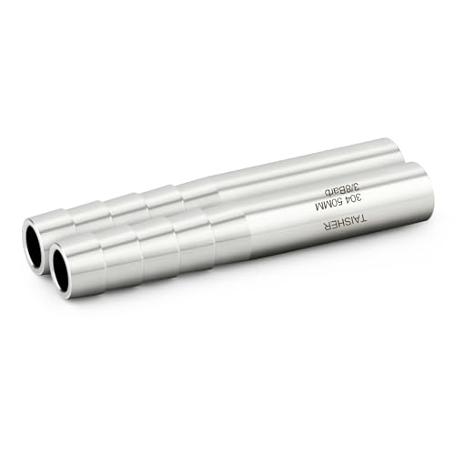 TAISHER 5PCS 304 Stainless Steel Pipe Fittings, 3/8" Barb, 2" Length Weld Nipple Cast Pipe - size: 3/8" Barb(2" Length)