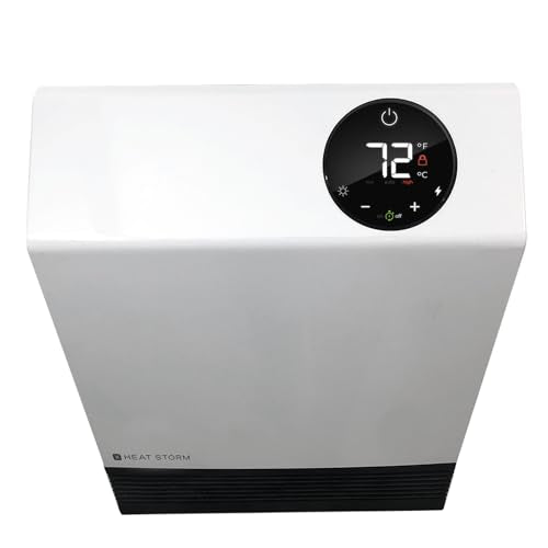 Heat Storm Deluxe Space 1000 Watt Infrared Wall Mount Electric Heater, White - color: White