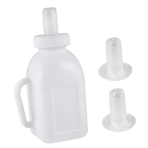 Abaodam 1Set Vertical Lamb Feeding Bottle with Silicone Nipples Durable Feeding Supplies for Farmers Suitable for Sheep Pigs Horses and More Capacity High Temperature
