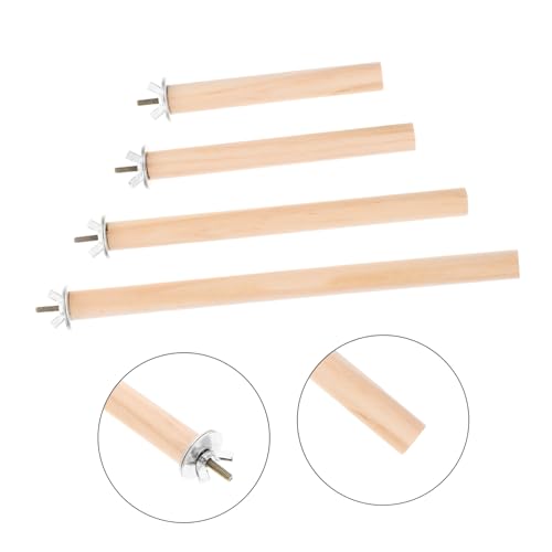 BESPORTBLE Bird Perches for Parrots and Parakeets 4pcs Wooden Bird Cage Perch Stand Accessories Non-Slip Grip for Medium Chickens