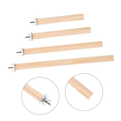 BESPORTBLE Bird Perches for Parrots and Parakeets 4pcs Wooden Bird Cage Perch Stand Accessories Non-Slip Grip for Medium Chickens