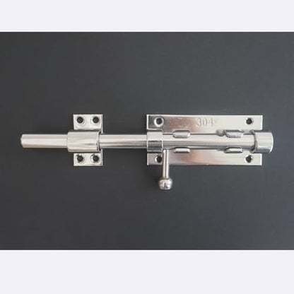 8 Inch Thick Slide Barrel Door Bolt Latch Heavy Duty Gate Lock,Slide Bolt Latch, 304 Stainless Steel Bolt Lock with Padlock Hole, Shed Door Latch for Wooden Fence - Silver - size: 8 Inch - Silver