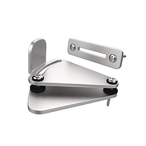 WINSOON Barn Door Lock Hardware Stainless Steel Sliding Privacy Latch for Closet Shed Pocket Doors Wood Gates - color: Silver