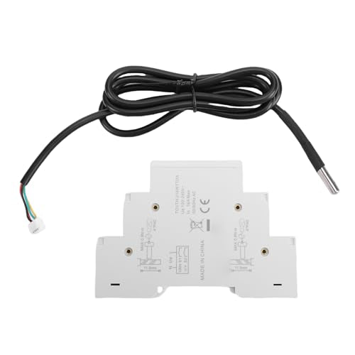 Hyuduo WiFi Temperature Humidity Switch, 16A Dual Display DIN Rail Mount Thermometer Hygrometer with Industrial Sensor and Real Time Monitoring for Incubator and Breeding Farm
