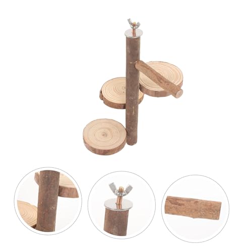 Bird Parrot Perch Stand Platform Natural Wood Playground Paw Grinding Toy for Birds Easy to Install Safe and Chewing Activity for Parakeets Cockatiels and Lovebirds