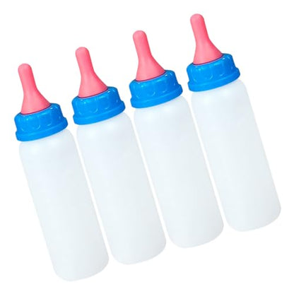 Mipcase 4pcs Piglet Bottles for Newborn Lambs Kitten Calves Goat Pet Feeding Bottle Set