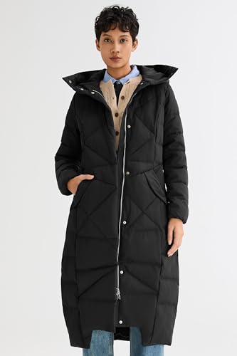 Orolay Women's Long Maxi Down Coat with Hood - 700 Fill Power RDS Certified Winter Puffer Jacket - color: Black, size: Small