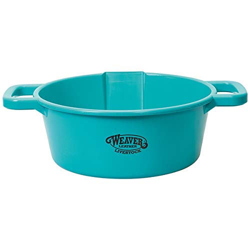 Weaver Livestock Large Round Feed Pan, Teal