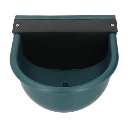 Livestock Bowl with Drainage Hole, ABS Plastic Large Capacity Animal Drinking Trough for Cattle Sheep Horse, Dark & Yard Waterer (Green)