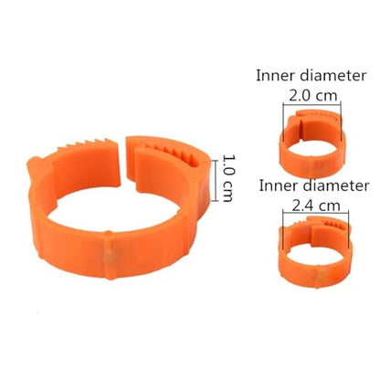 Adjustable Chicken Leg Bands 200Pcs Chicken Foot Ring ID2.0~2.4cm Adjustable Size Poultry Leg No Number Buckle Ring Plastic Chick Duck Goose Poultry Feeding(Mix) - color: MIX