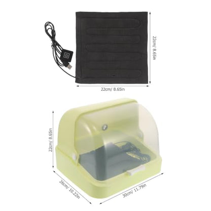 Chick Brooder Box with Tricolor Adjustable Heating System and Enhanced Air Circulation for Quail and Bird Eggs, Plastic and Thermal Insulation Cotton Material, Suitable for Home