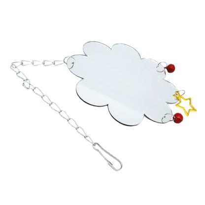 HANABASS Hanging Chicken Mirror Toy with Bell Interactive Cage Decoration for Poultry Encourages Curiosity and Exercise Easy to Install Durable Material