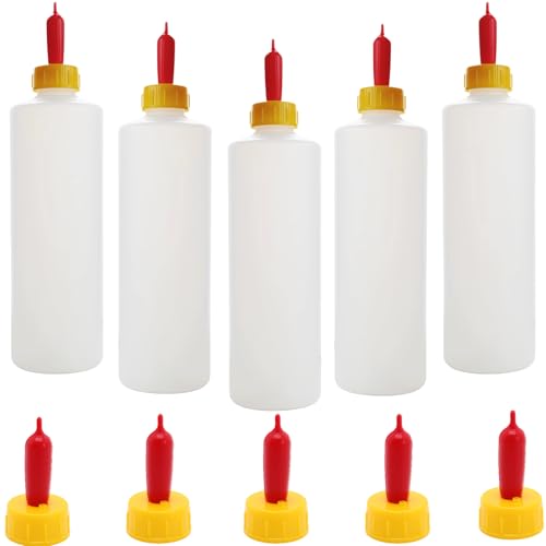 5-Pack Goat and Lamb Feeding Bottles with Silicone Nipples, 400ml Small Livestock Milk Feeder Kit for Sheep, Piglets, Calves, and Orphaned Animals, Hand-Rearing Nursing Set with 5 Replacement Nipples