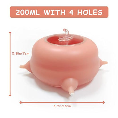 Puppy Feeder for Multiple Puppies, Pet Milk Feeder with Silicone Dog Nursing Station of 4, Puppy Milk Replacer for Puppies/Kittens