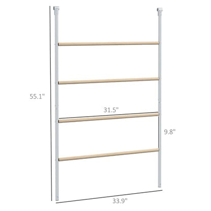 PawHut Chicken Perch for Coop, Wooden and Galvanized Steel Jungle Gym Roosting Bar Ladder for Backyard Poultry, 55" x 33.75"