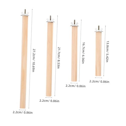 4pcs Natural Parrot Perch Comfortable Bird Perches for Parrots and Cockatiels Includes Easy Maintenance and Aesthetic Design for Bird Cages