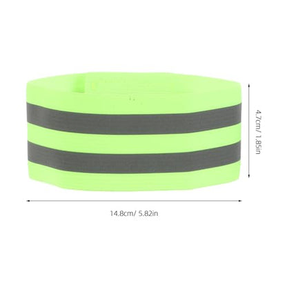 KOMBIUDA 8pcs Reflective Cycling Leg Bands and Pant Leg Straps, Adjustable Safety Ankle Bands for Night Riding and Walking, Flexible Black and Green Reflective Belt Straps