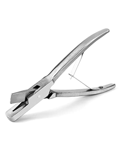 QWORK Pig Ear Tag Pliers, 1 Pack Stainless Steel Animal Identify Tool for Pig Equipment Farm Animals