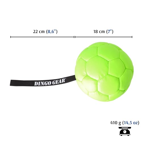 Dingo Gear Dog Ball with 1 Handle, Faux Leather, Green 7in - color: Green Ball, size: 7"