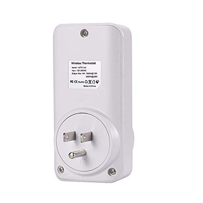WTC100 Wireless Temperature Controller Digital Plug-in Thermostat Outlet Remote Control Heating Cooling Mode for Window A/C Fan Heater Greenhouse Homebrewing Reptile (Built-in Temp Sensor)