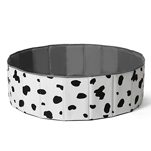 GOGOSO Foldable Ball Pit for Toddlers Large Foldable Puppy Dogs Cats Baby Infant Kids Portable Corner Ball-Pit Big Pop Up Collapsible Soft Play Tent Indoor Outdoor (Balls no Include) Black White Cow