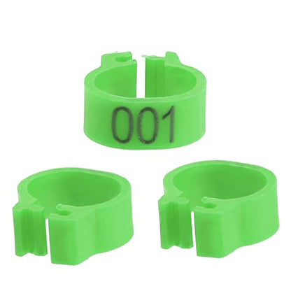 100PCS 8MM 001-100 Numbered Plastic Letter Pigeon Bird Leg Bands Rings, Bird Chicks Parrot Clip Rings Band (Green) - color: Green