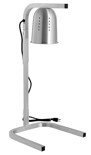 Kratos Commercial Countertop Food Heat Lamp|Freestanding Single Bulb Warmer | Silver Countertop Heat Lamp for Food |120V, 250W | Adjustable Height Design | ETL Certified (31M-001) - size: 1 Bulb-Silver