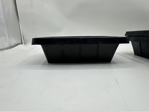 YINGXIA 3 Pcs Rubber Feeder Pan, 2.5 Gallon Horse Feed Bucket Rubber Feed Pan Large Utility Heavy Duty Rubber Horse Trough Feeder for Goats Horses Livestock Animal Feeding, 17.7 x 11.8 x 5.3 inches