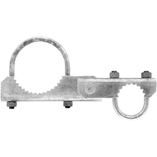 Chain Link Fence 180 Degree Commercial Duty Gate Hinge-for 4-1/2" Outside Diameter Gate Post/Pipe & 1-5/8 Thru 1-7/8" Gate Frame. Chain Link Post Gate Hinge - Hinge U Bolts Included - 1 Hinge Assy. - size: 4-1/2" Post - Each