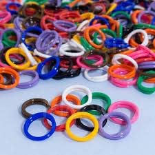 50 Pack Spiral Chicken Poultry Leg Bands Rings - #6 3/8" Size - Mixed Colors (50)