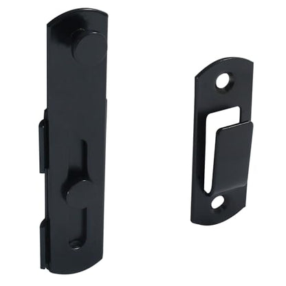 Waziaqoc 2 PCS Barn Door Latches, 3.93 x 2.75 Inch Sliding Barn Door Lock, Stainless Steel Gate Latches for Barn Door Cabinet Window Closet Door, Black - size: 3.93 x 2.75 Inch