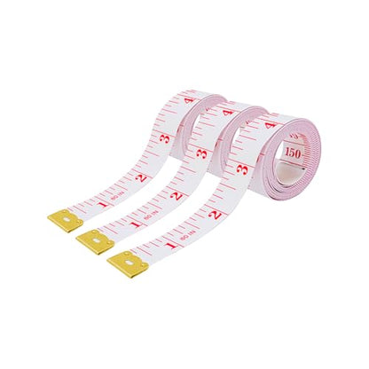 GDMINLO Tape Measure Double Scale Body Sewing Soft Flexible Tailor Craft Vinyl Ruler for Weight Loss Medical Body Measurement, Has Centimetre Scale on Reverse Side 60-inch（Red on White）