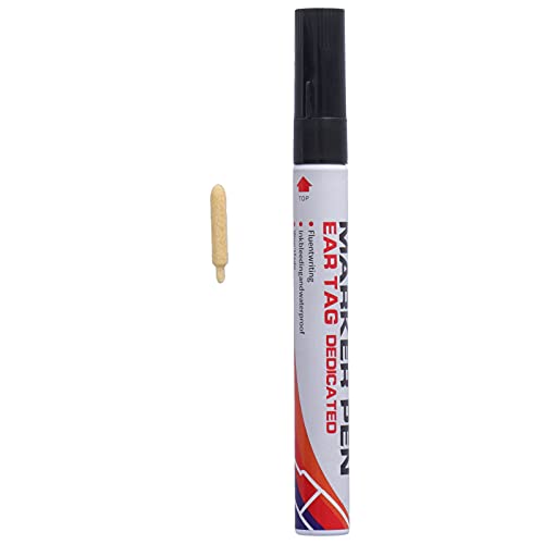 flexman Ear Tag Marking Pen, Waterproof Livestock Ear Tag Pen, Special Ink Penetrates Deep Into the Tag Black Marking Pen for Pigs Sheep Cattle