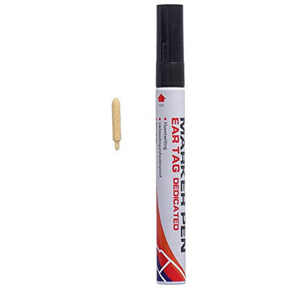 flexman Ear Tag Marking Pen, Waterproof Livestock Ear Tag Pen, Special Ink Penetrates Deep Into the Tag Black Marking Pen for Pigs Sheep Cattle