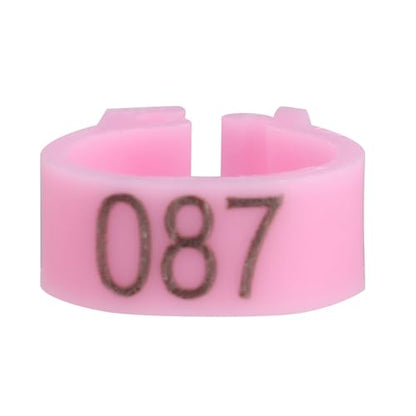 100PCS 8MM 001-100 Numbered Chicken Leg Bands, Clip on Leg Rings, Pigeon Identify Rings for Flock Management (Pink) - color: Pink