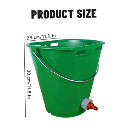 Goat Feeder Feed Bucket, 8L Large Capacity Livestock Milk Goat Feeder with Nipple, Green Sheep & Baby Bottle Bucket for Calves, Lambs, and Kids, 1 Mouth - color: 1 Mouth
