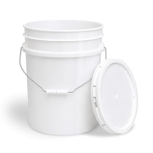 ePackageSupply 5 Gallon Bucket - Food Grade Bucket with Airtight Gamma Seal Screw-On Lid, BPA-Free, Heavy-Duty 90 Mil HDPE Plastic, Bulk Storage, Durable Container, Made in USA, White/White, 6 Packs - color: White/White, size: 6 Packs