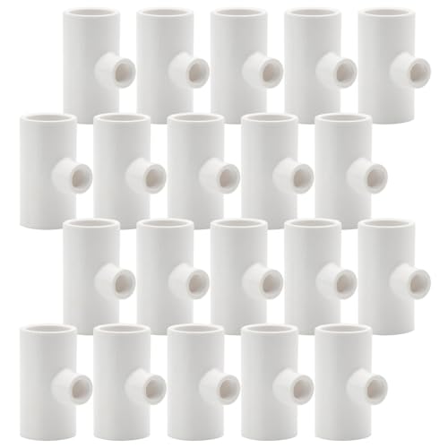 DOITOOL Chicken Waterer Tee Fittings Water Dispenser Cups Automatic PVC 35pcs with 1/2 Inch Threaded Connections Resilient Material for Poultry Farm Suitable for Chickens and Quails