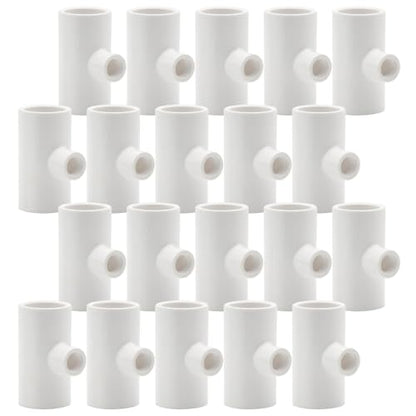 DOITOOL Chicken Waterer Tee Fittings Water Dispenser Cups Automatic PVC 35pcs with 1/2 Inch Threaded Connections Resilient Material for Poultry Farm Suitable for Chickens and Quails