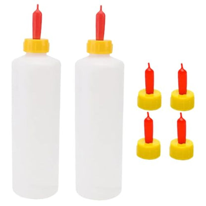 Sosoport 2sets Multi-Purpose Goat Milk Bottle Feeder for Cows Sheep Goats Farm Animals Can Nipple Nursing Bottle