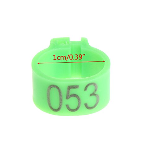 100pcs Chicken Bird Leg Rings Birds Identification Leg Bands Poultry Leg Rings 10mm for Pigeons Quail, Yellow - size: Yellow