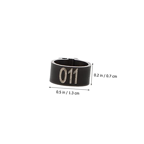 Mipcase 100 Pcs Pigeon Foot Ring Bands Numbered Plastic Leg Bands for Pigeons Ducks and Poultry Lightweight and Easy to Use Bright Colors for Easy Identification - color: Black