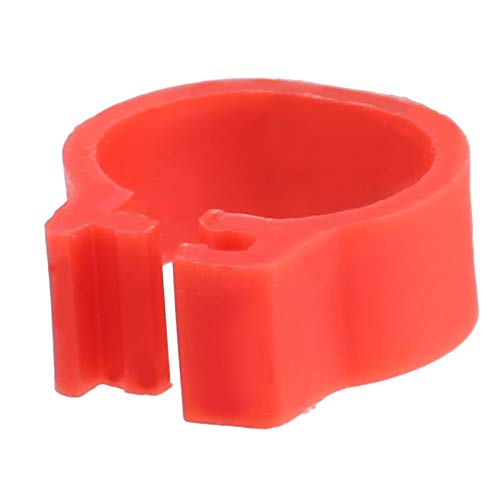 Acouto 100PCS Bag 8mm 001 100 Numbered Plastic Letter Bird Leg Bands Rings Chicken Bands Bird for Pigeons Leg Rings Legs Blue and Quail 8mm Chicks Plastic Marking Poult (Red)