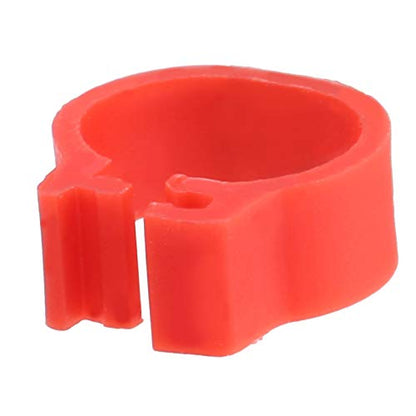 Acouto 100PCS Bag 8mm 001 100 Numbered Plastic Letter Bird Leg Bands Rings Chicken Bands Bird for Pigeons Leg Rings Legs Blue and Quail 8mm Chicks Plastic Marking Poult (Red)